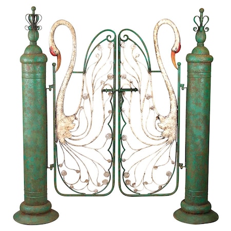 Design Toscano Swan Serenade Entryway Metal Garden Gate FU76162